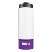 Minimalistische moderne streepnaam of monogram thermosbeker (Voorkant)