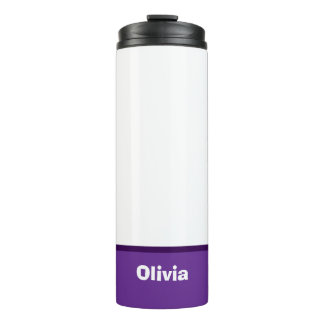 Minimalistische moderne streepnaam of monogram thermosbeker