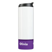 Minimalistische moderne streepnaam of monogram thermosbeker (Gedraaid links)