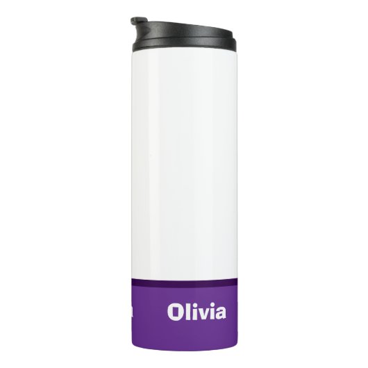 Minimalistische moderne streepnaam of monogram thermosbeker (Geroteerd rechts)