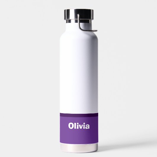 Minimalistische moderne streepnaam of monogram waterfles (Links)