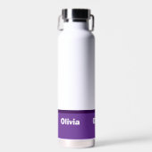 Minimalistische moderne streepnaam of monogram waterfles (Voorkant)