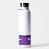Minimalistische moderne streepnaam of monogram waterfles (Rechts)