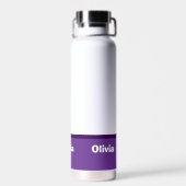 Minimalistische moderne streepnaam of monogram waterfles (Achterkant)