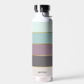 Minimalistische moderne strepen gepersonaliseerd waterfles (Links)