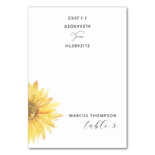 Minimalistische moderne Sunflower trouwkaarten Kaart (Voorkant)