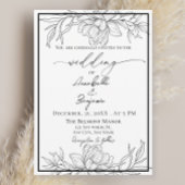 Minimalistische moderne terracotta bloemenbruiloft kaart