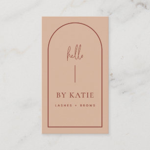 Minimalistische moderne Terracotta Blush Arch Beau Visitekaartje