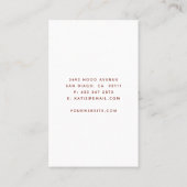 Minimalistische moderne Terracotta Blush Arch Beau Visitekaartje (Achterkant)