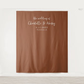 Minimalistische moderne Terracotta Boho foto achte Wandkleed (Voorkant)