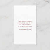 Minimalistische moderne Terracotta Boog Schoonheid Visitekaartje (Achterkant)