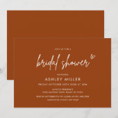 Minimalistische Moderne Terracotta Bruidsfeest Uit Kaart (Voorkant / Achterkant)
