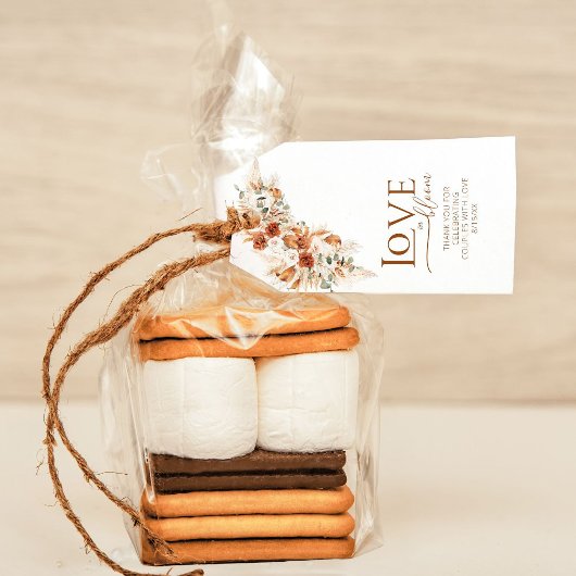 Minimalistische moderne terracotta bruiloft bedank cadeaulabel