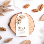 Minimalistische moderne terracotta bruiloft bedank cadeaulabel