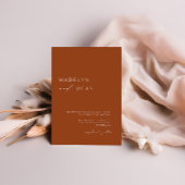Minimalistische moderne Terracotta QR Code bruilof Kaart