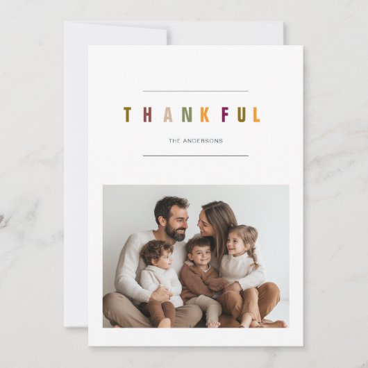 Minimalistische moderne Thanksgiving foto dankbaar (Voorkant)