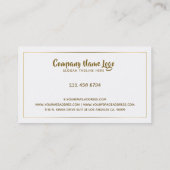 Minimalistische moderne tin gouden rand op wit visitekaartje (Achterkant)