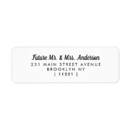 Minimalistische Moderne Toekomst Mrs Black Elegant Etiket