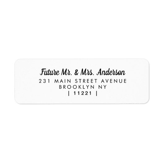 Minimalistische Moderne Toekomst Mrs Black Elegant Etiket (Voorkant)