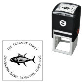 Minimalistische moderne tonijn vis eenvoudig  zelfinktende stempel (In situ)