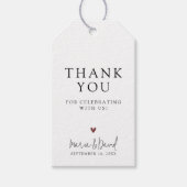 Minimalistische moderne trouw-hartelijkdank-cadeau cadeaulabel (Voorkant)