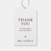 Minimalistische moderne trouw-hartelijkdank-cadeau cadeaulabel (Voorkant)