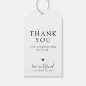 Minimalistische moderne trouw-hartelijkdank-cadeau cadeaulabel (Voorkant)