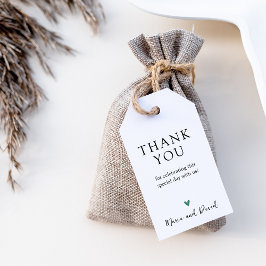 Minimalistische moderne trouw-hartelijkdank-cadeau cadeaulabel