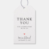 Minimalistische moderne trouw-hartelijkdank-cadeau cadeaulabel (Voorkant)