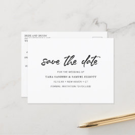 Minimalistische Moderne Trouw Save the Date Aankondigingskaart