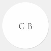 Minimalistische Moderne Trouwdag Ronde Sticker (Voorkant)