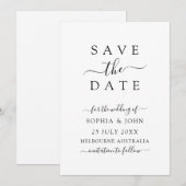 Minimalistische moderne trouwdatum aankondiging (Voorkant / Achterkant)