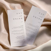 Minimalistische moderne trouwdiner menu