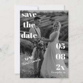 MINIMALISTISCHE MODERNE TROUWEN ZWART & WIT  SAVE THE DATE