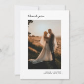Minimalistische moderne trouwfoto dank je Mocha Bedankkaart (Voorkant)