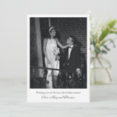 Minimalistische moderne trouwfoto Kerstgroet Feestdagenkaart (Staand voorkant)