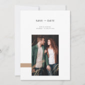 Minimalistische moderne trouwfoto save the date (Voorkant)