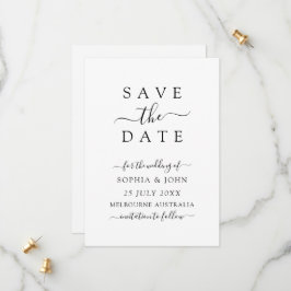 Minimalistische Moderne Trouwkaart Datum Besparen Save The Date