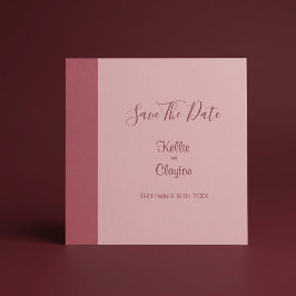 Minimalistische moderne trouwkaart met blos save the date