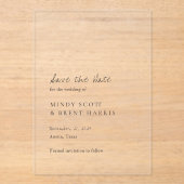 Minimalistische moderne trouwkaart Save the Date Acryl Uitnodigingen (Voorkant)