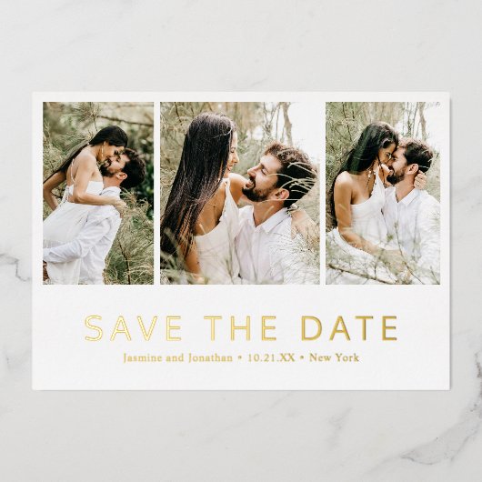 Minimalistische Moderne Trouwkaart Save The Date Folie Uitnodiging (Voorkant)