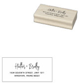 Minimalistische moderne trouwretouradres rubberstempel (Gestempeld)