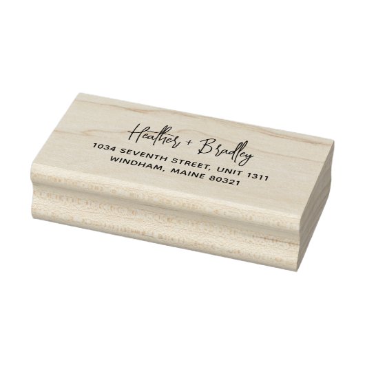 Minimalistische moderne trouwretouradres rubberstempel (Stempel)