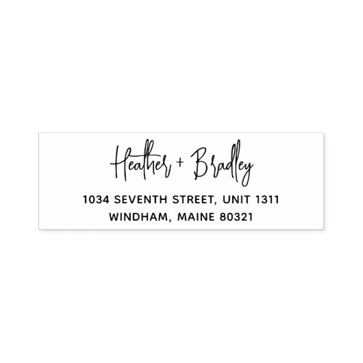 Minimalistische moderne trouwretouradres zelfinktende stempel (Design)