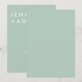 Minimalistische moderne trouwuitnodiging kaart (Voorkant / Achterkant)