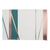 Minimalistische moderne turquoise & koper abstract kussensloop (Voorkant-Links)