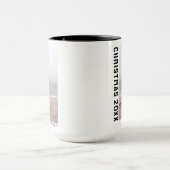 Minimalistische moderne twee foto gepersonaliseerd mok (Midden)