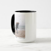 Minimalistische moderne twee foto gepersonaliseerd mok (Voorkant links)