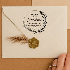 Minimalistische moderne tweepersoons retouradres  rubberstempel