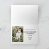 Minimalistische moderne typografie 2 foto bruiloft bedankkaart (Binnen)